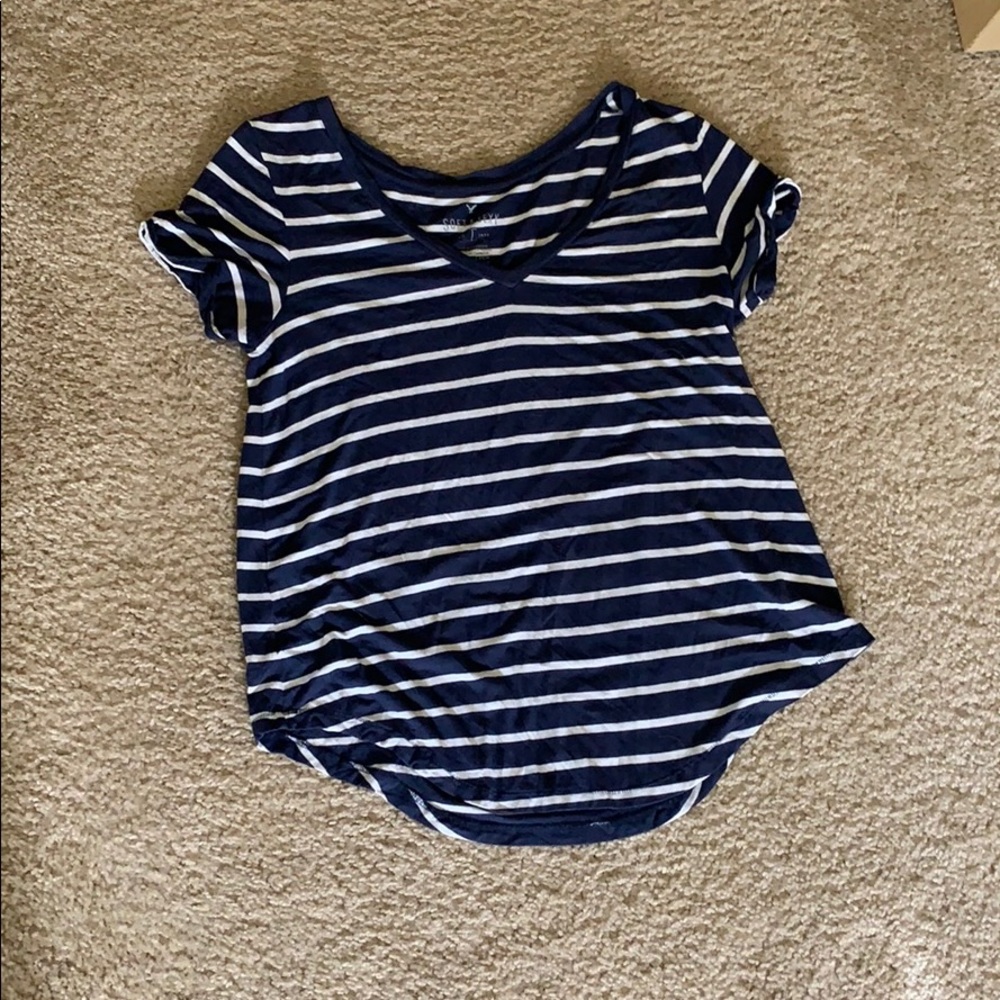 Navy striped American Eagle tee
